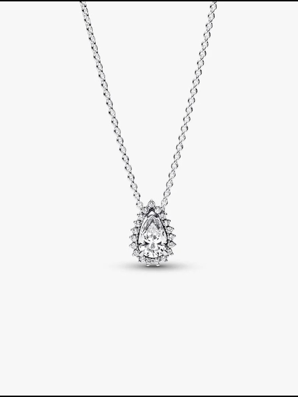 Pandora Sparkling Pear Halo Collier NecklaceSterling silver 392832c01-45